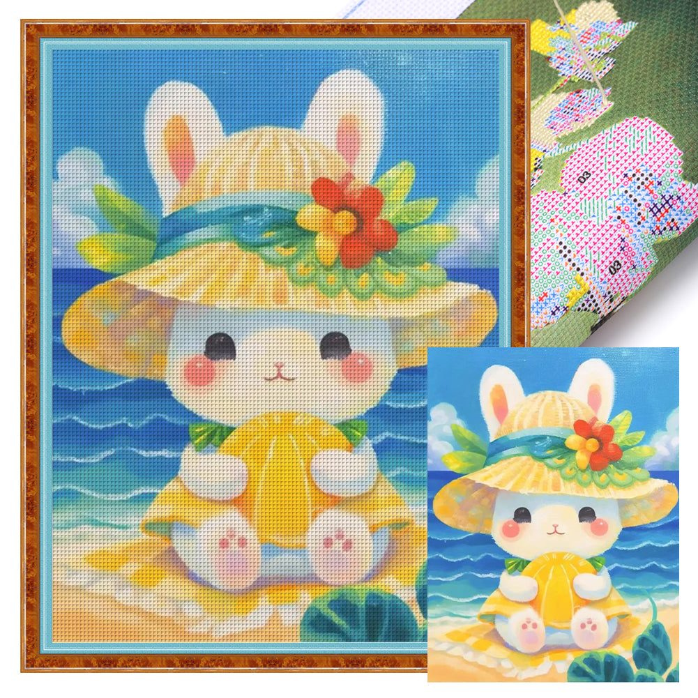 Seaside Bunny - 11CT Stamped Cross Stitch 40*55CM(Joy Sunday)