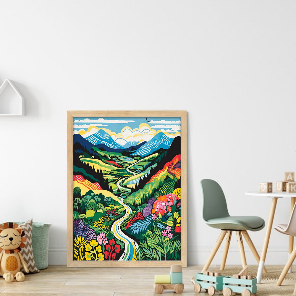 Mountain River - 11CT Stamped Cross Stitch 40*55CM(Joy Sunday)