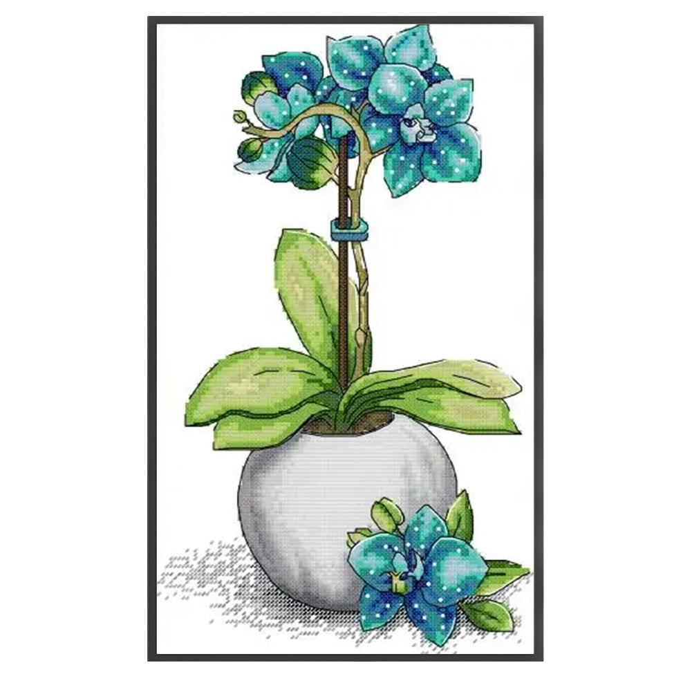 Orchid - 14CT Stamped Cross Stitch 22*36CM(Joy Sunday)