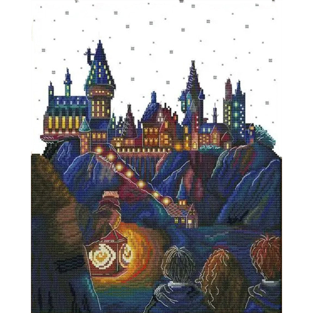 Magic Castle - 14CT Stamped Cross Stitch 34*42CM(Joy Sunday)