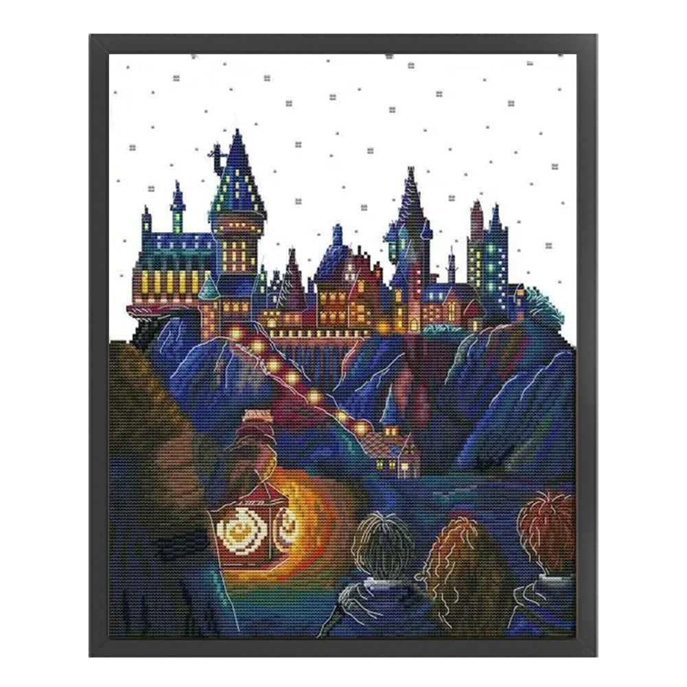 Magic Castle - 14CT Stamped Cross Stitch 34*42CM(Joy Sunday)