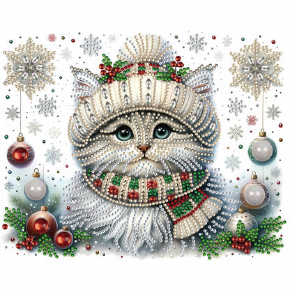 Christmas Kitten - Special Shaped Drill Diamond Painting 30*30CM