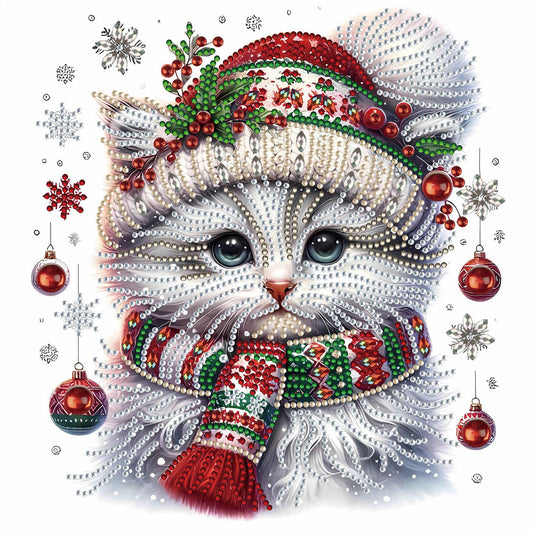 Christmas Kitten - Special Shaped Drill Diamond Painting 30*30CM