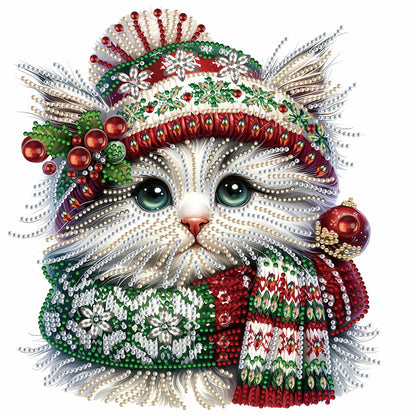 Christmas Kitten - Special Shaped Drill Diamond Painting 30*30CM