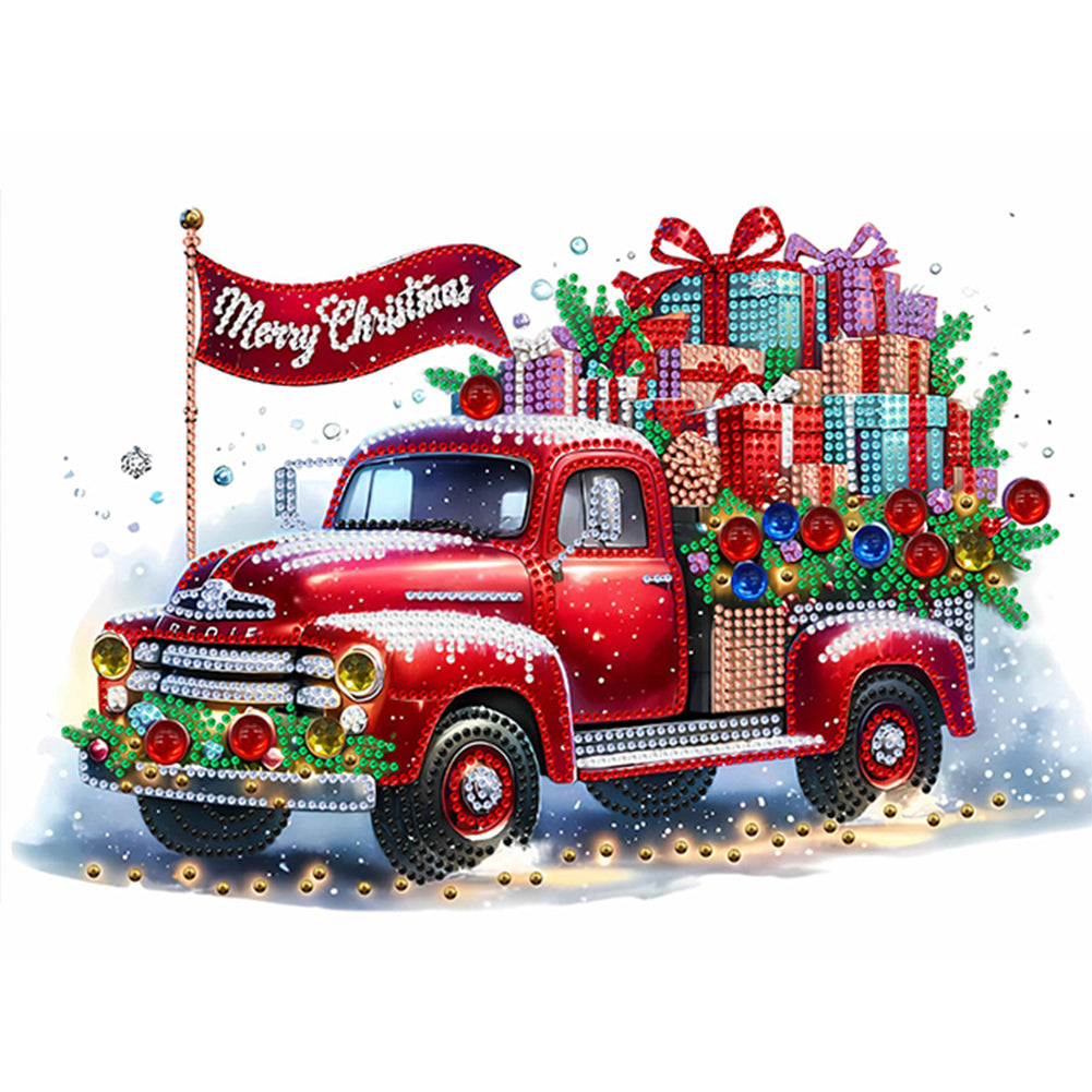 Christmas Car - Special Shaped Drill Diamond Painting 40*30CM