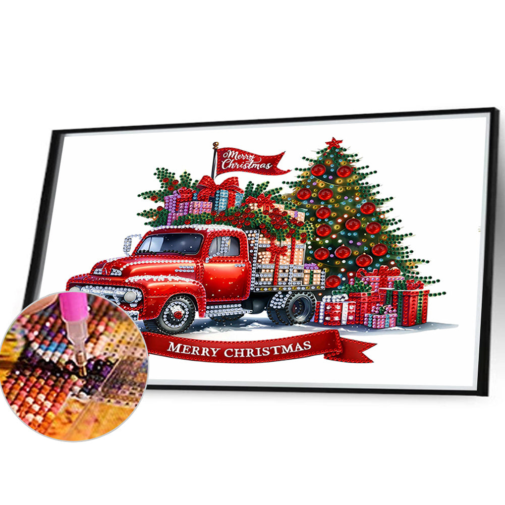 Christmas Car - Special Shaped Drill Diamond Painting 40*30CM