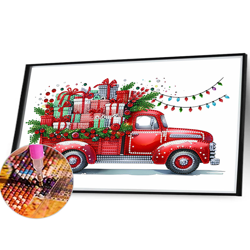 Christmas Car - Special Shaped Drill Diamond Painting 40*30CM