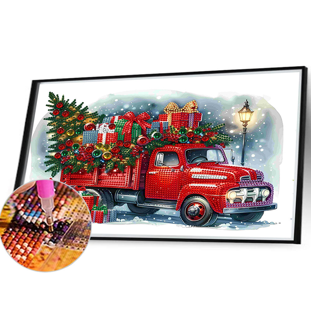 Christmas Car - Special Shaped Drill Diamond Painting 40*30CM