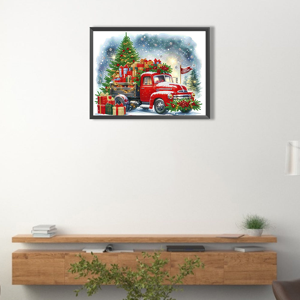 Christmas Car - Special Shaped Drill Diamond Painting 40*30CM