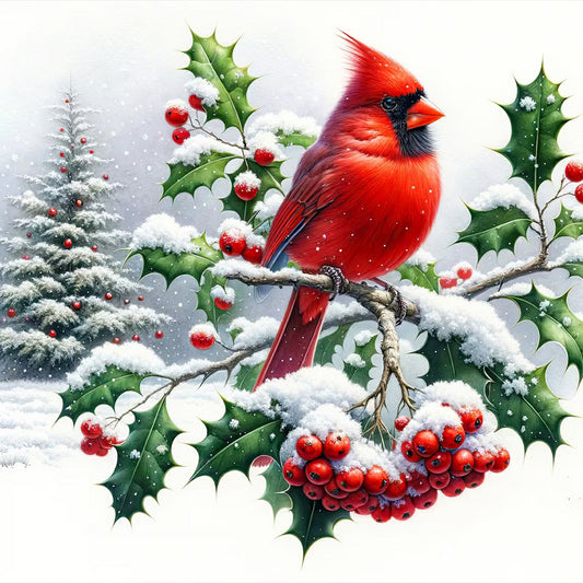 Cardinal On Tree Branch - Full Round Drill Diamond Painting 40*40CM