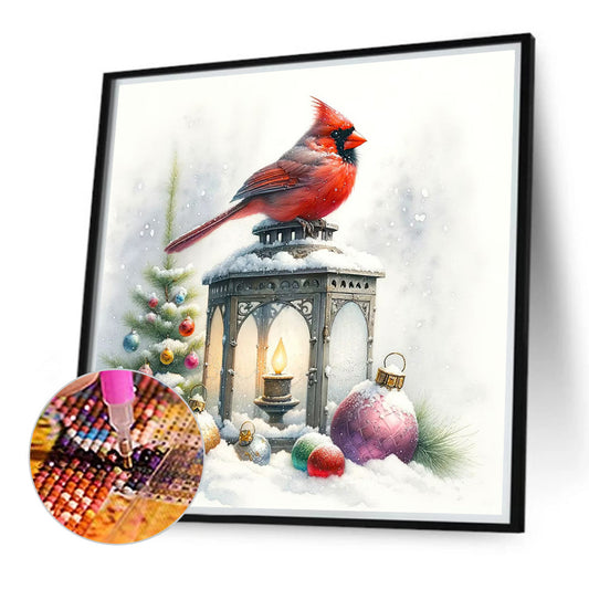 Cardinal On The Light - Full Round Drill Diamond Painting 40*40CM