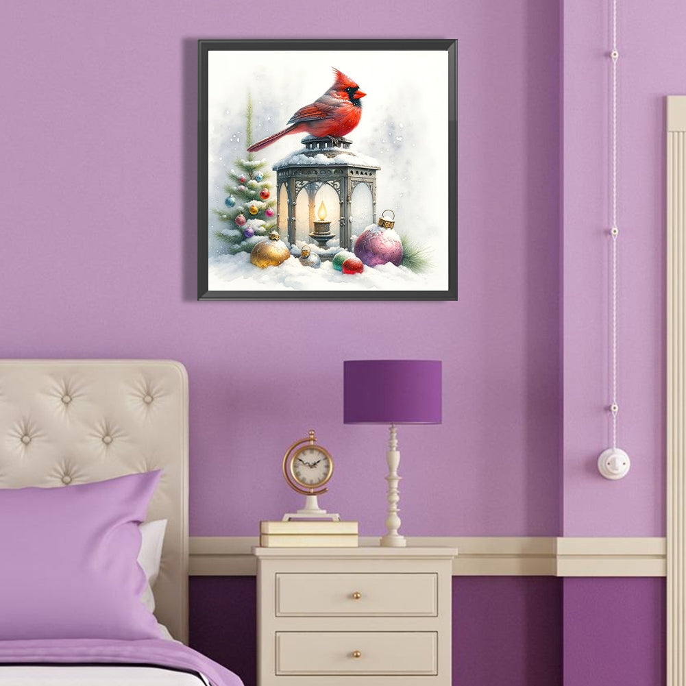 Cardinal On The Light - Full Round Drill Diamond Painting 40*40CM
