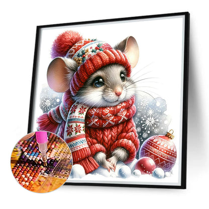 Mouse On Snow - Full Round Drill Diamond Painting 40*40CM