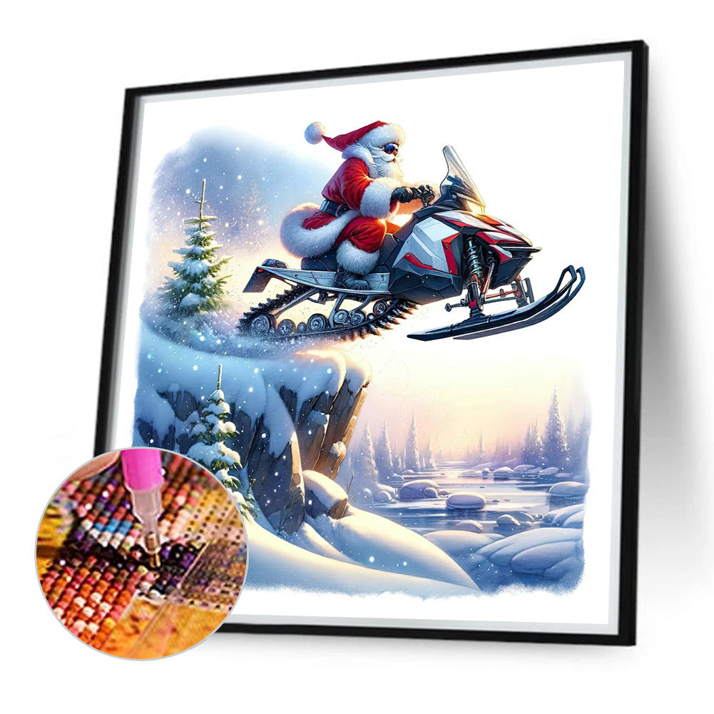 Sleigh Santa - Full Round Drill Diamond Painting 40*40CM