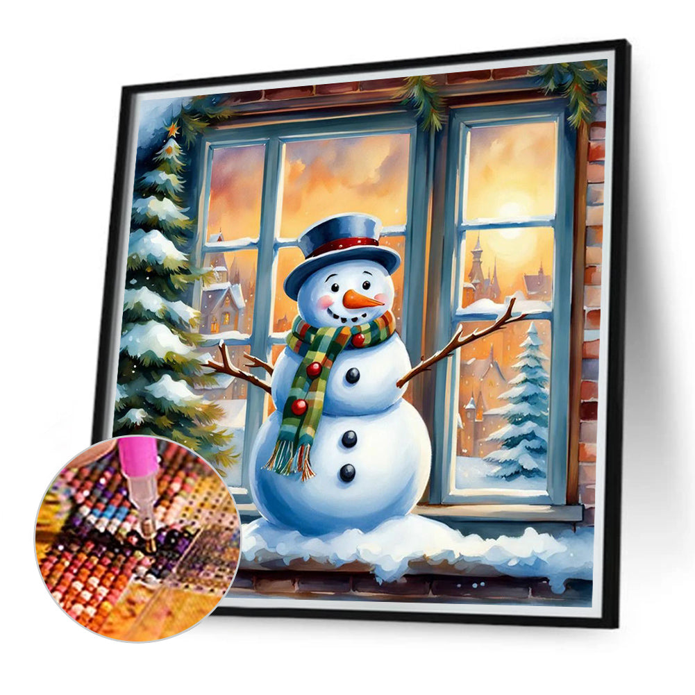 Christmas Snowman - Full Round Drill Diamond Painting 40*40CM