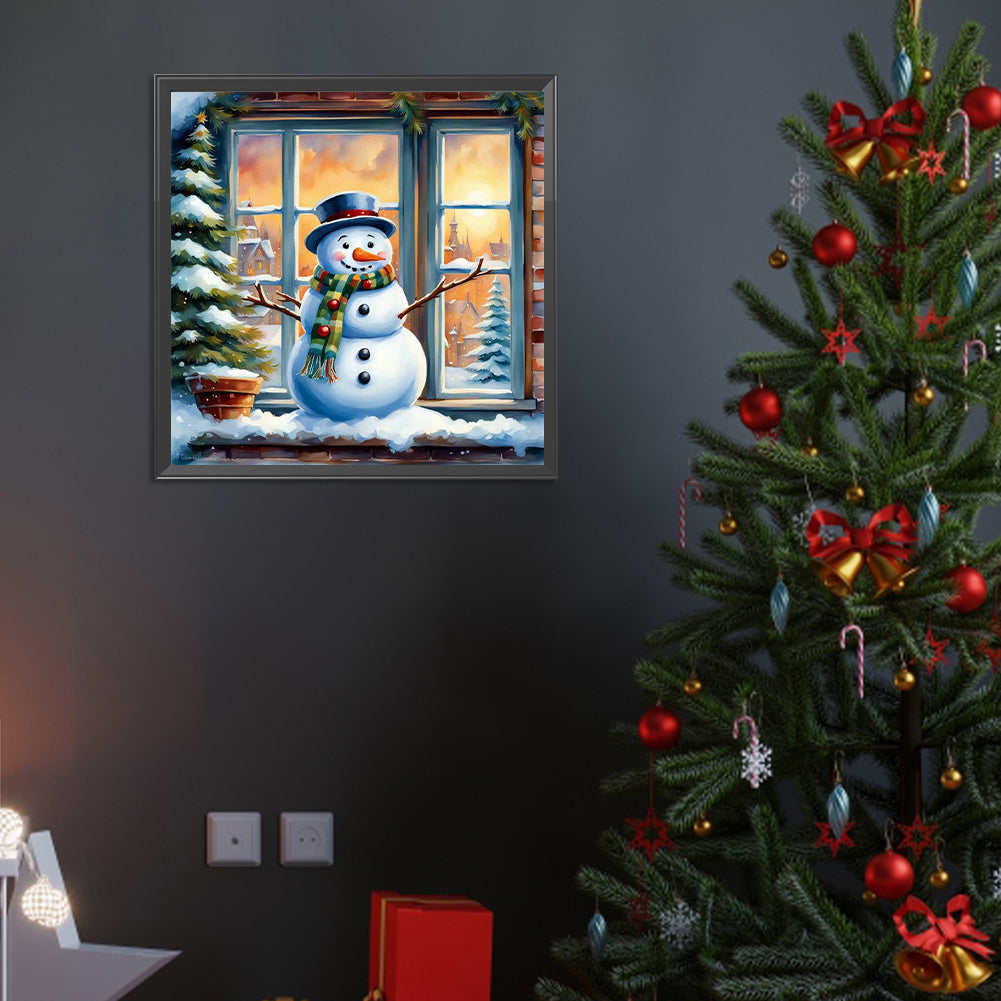 Christmas Snowman - Full Round Drill Diamond Painting 40*40CM