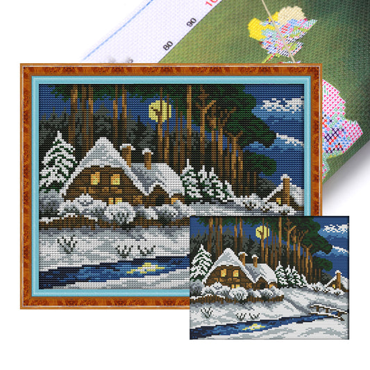 Winter Forest - 14CT Stamped Cross Stitch 29*22CM(Joy Sunday)