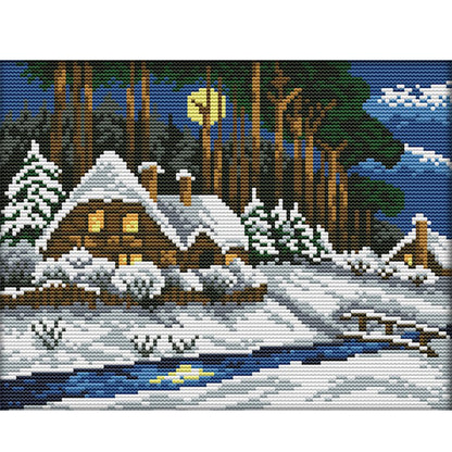 Winter Forest - 14CT Stamped Cross Stitch 29*22CM(Joy Sunday)