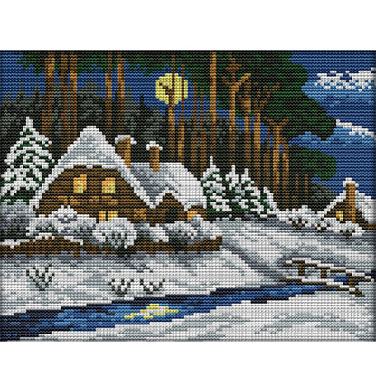 Winter Forest - 14CT Stamped Cross Stitch 29*22CM(Joy Sunday)