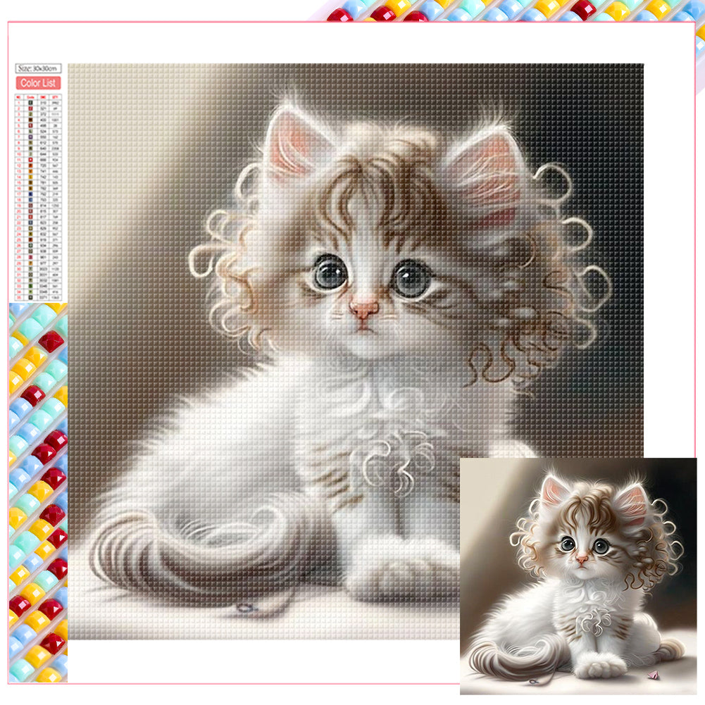 White Cat - Full Square Drill Diamond Painting 30*30CM