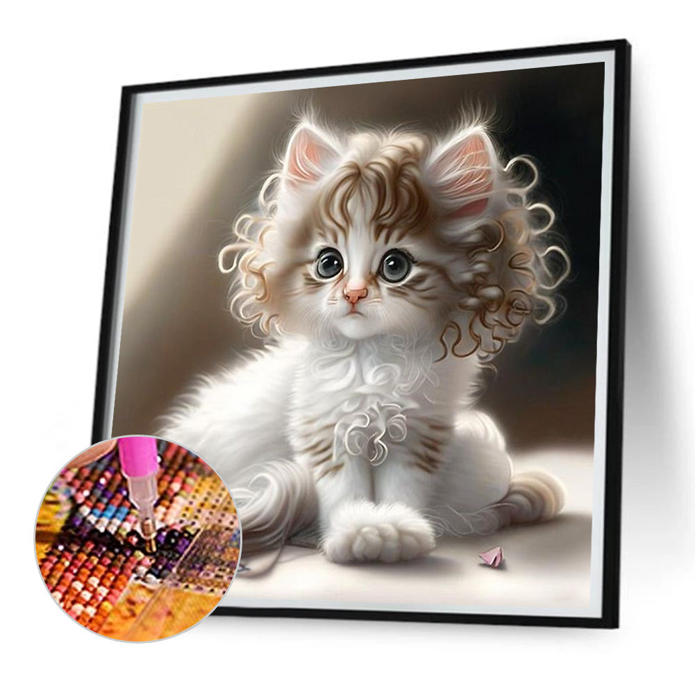 White Cat - Full Square Drill Diamond Painting 30*30CM