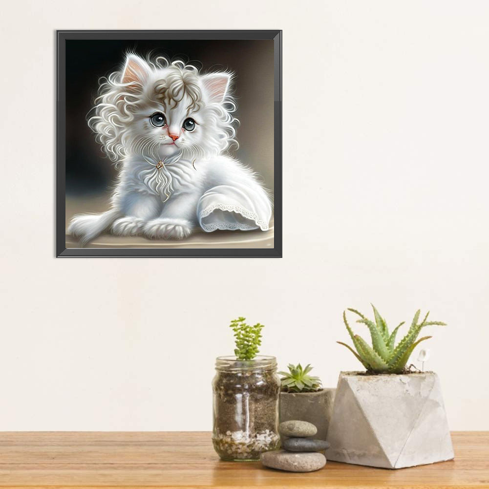 White Cat - Full Square Drill Diamond Painting 30*30CM