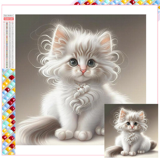 White Cat - Full Square Drill Diamond Painting 30*30CM