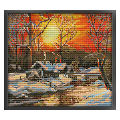 Winter Morning Light - 14CT Stamped Cross Stitch 36*33CM(Joy Sunday)