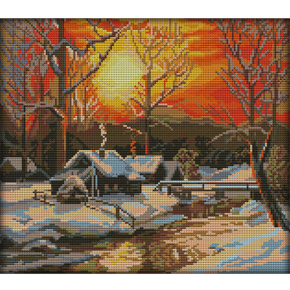 Winter Morning Light - 14CT Stamped Cross Stitch 36*33CM(Joy Sunday)