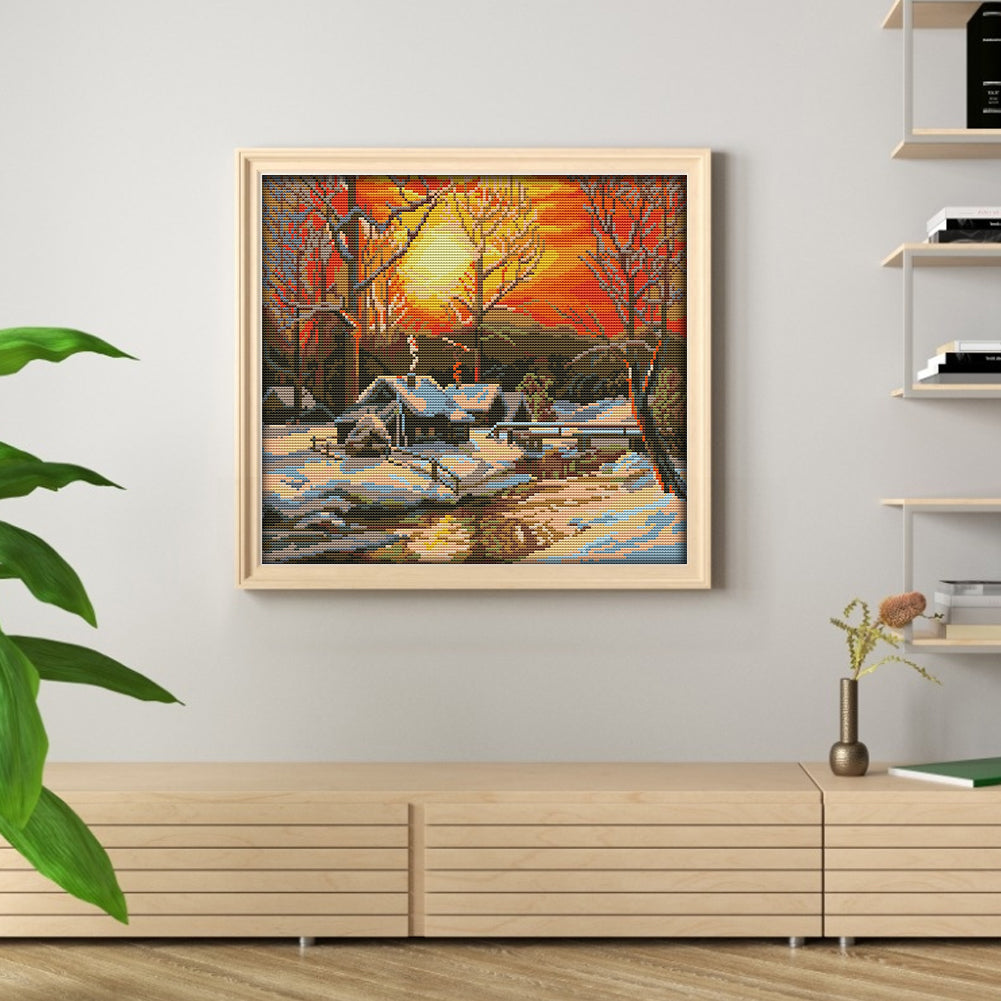 Winter Morning Light - 14CT Stamped Cross Stitch 36*33CM(Joy Sunday)