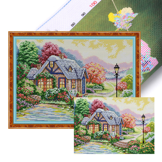 Sweet Home - 14CT Stamped Cross Stitch 44*34CM(Joy Sunday)