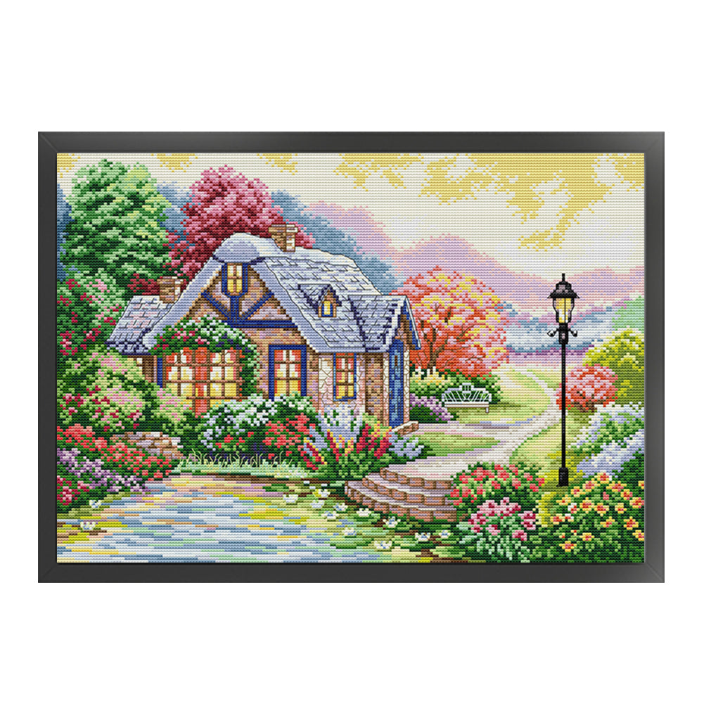 Sweet Home - 14CT Stamped Cross Stitch 44*34CM(Joy Sunday)