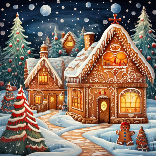 Christmas Night - Full Round Drill Diamond Painting 30*30CM