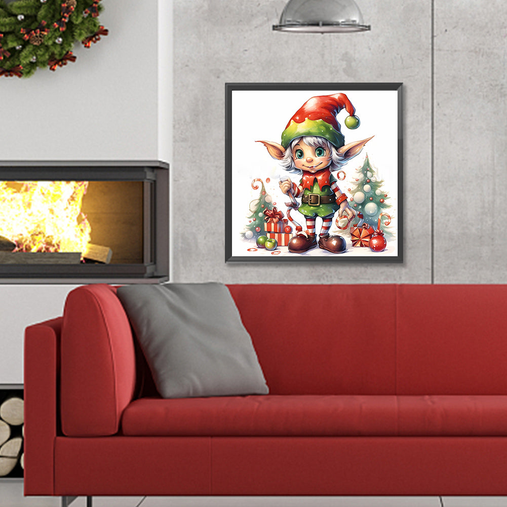 Christmas Elf - Full Round Drill Diamond Painting 30*30CM