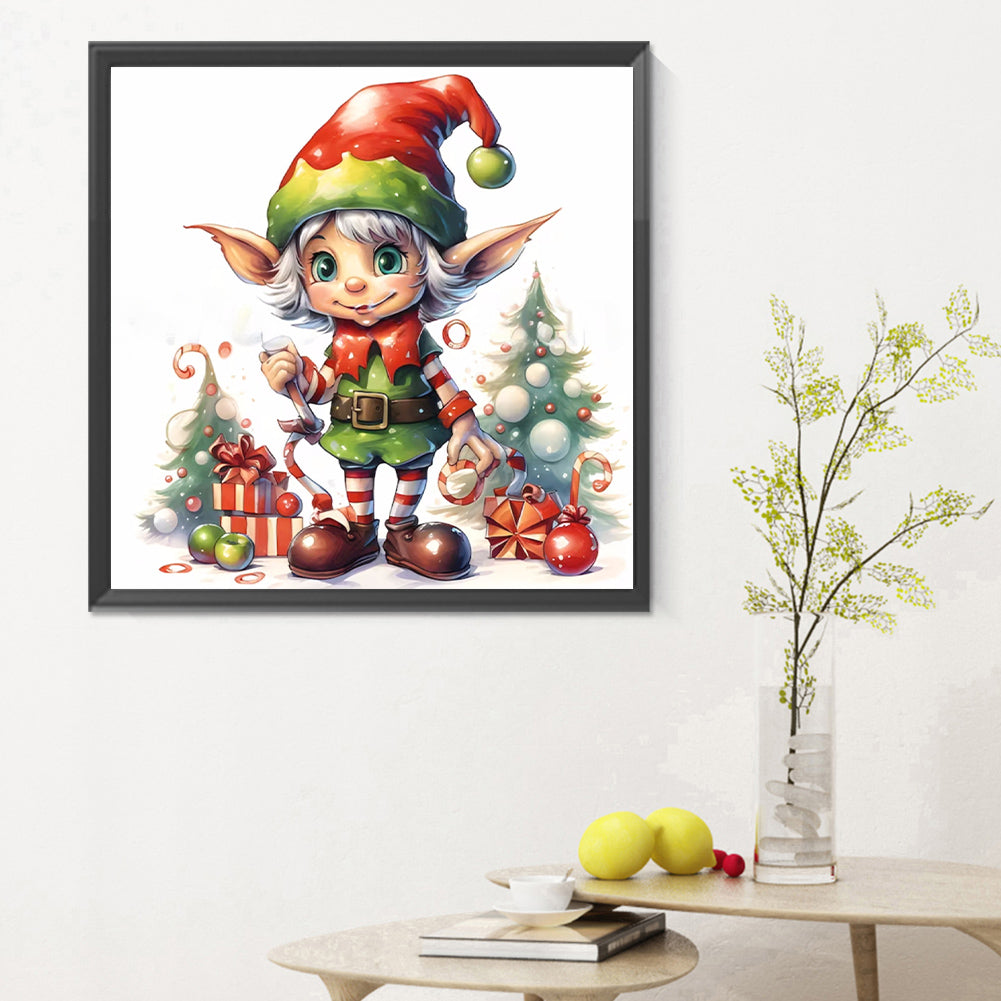 Christmas Elf - Full Round Drill Diamond Painting 30*30CM