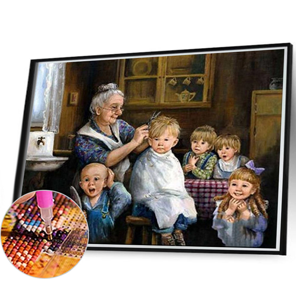 Haircut Kid - Full Square Drill Diamond Painting 60*45CM