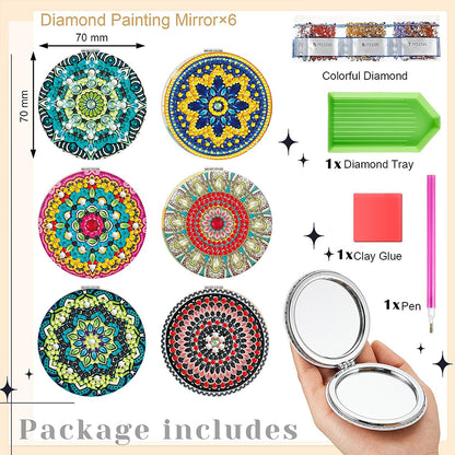 Double Sided Special Shape Diamond Painting Mirror Kit Gift for Women Girls (#1)