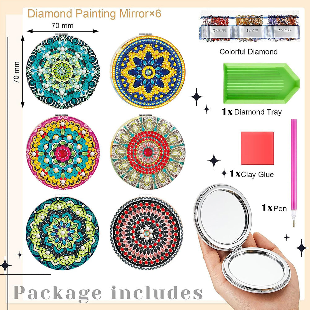 Double Sided Special Shape Diamond Painting Mirror Kit Gift for Women Girls (#5)
