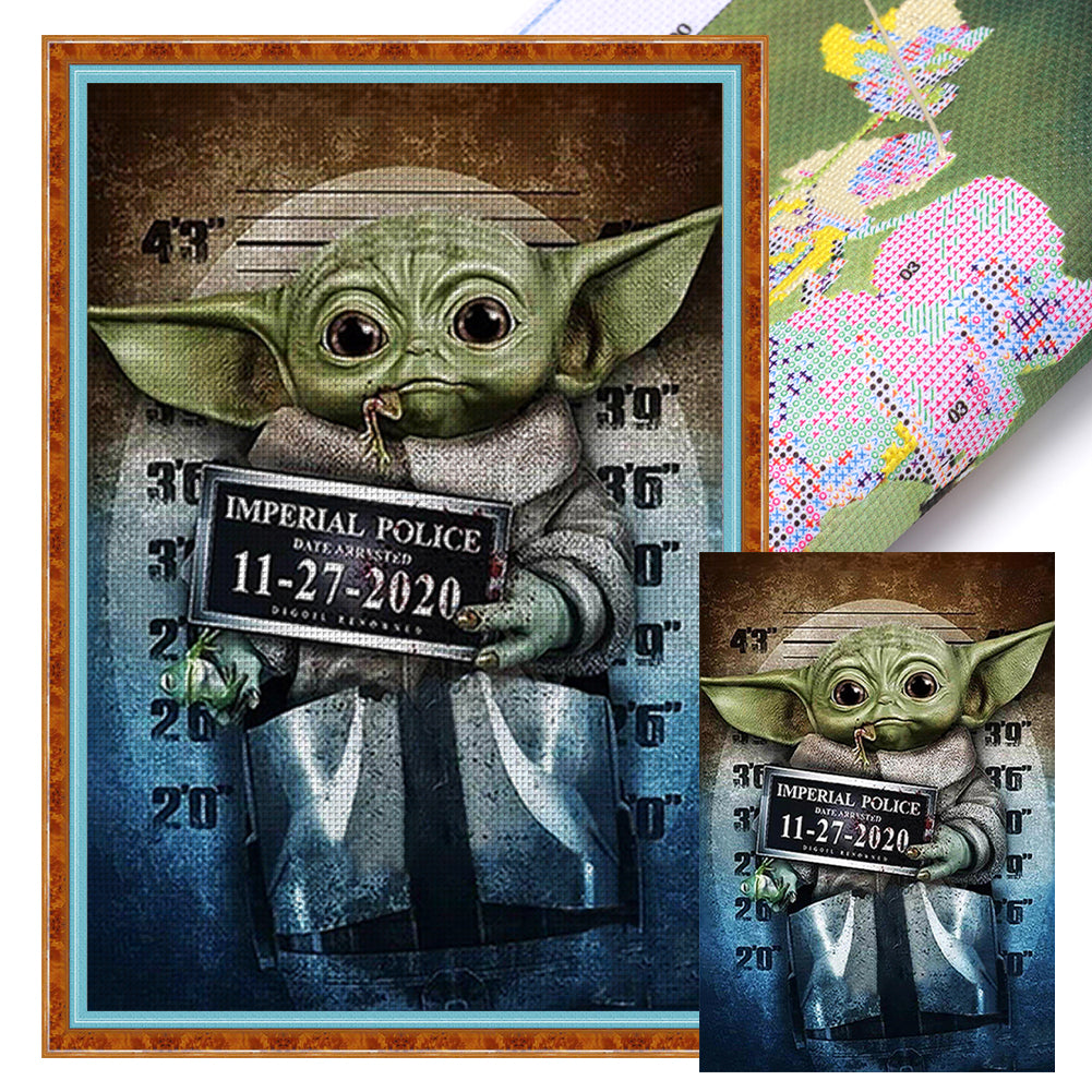 Prison Style-Yoda - 11CT Stamped Cross Stitch 50*70CM(Joy Sunday)