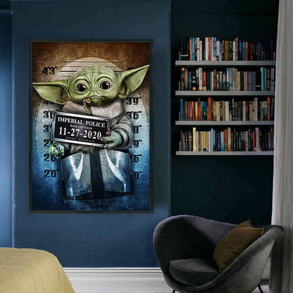 Prison Style-Yoda - 11CT Stamped Cross Stitch 50*70CM(Joy Sunday)