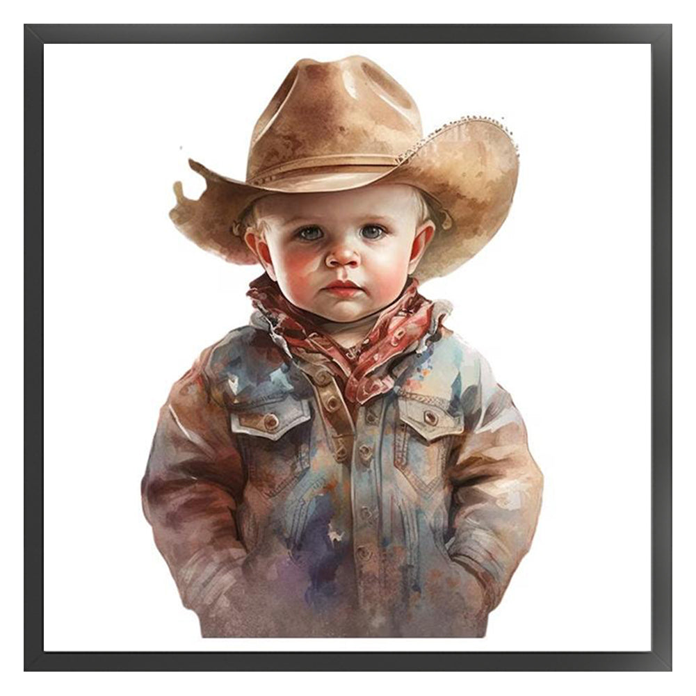 Cowboy Kid - 11CT Stamped Cross Stitch 40*40CM(Joy Sunday)