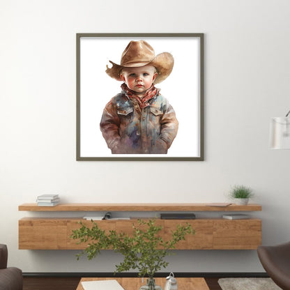 Cowboy Kid - 11CT Stamped Cross Stitch 40*40CM(Joy Sunday)