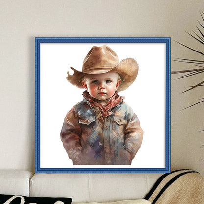 Cowboy Kid - 11CT Stamped Cross Stitch 40*40CM(Joy Sunday)