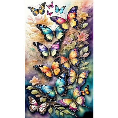 Flying Butterfly Pattern - Full AB Round Drill Diamond Painting 35*60CM