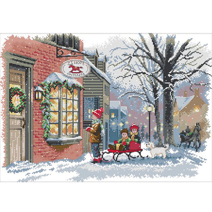 Christmas Wishes - 14CT Stamped Cross Stitch 50*37CM(Joy Sunday)