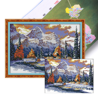 Early Winter Snow - 14CT Stamped Cross Stitch 49*36CM(Joy Sunday)