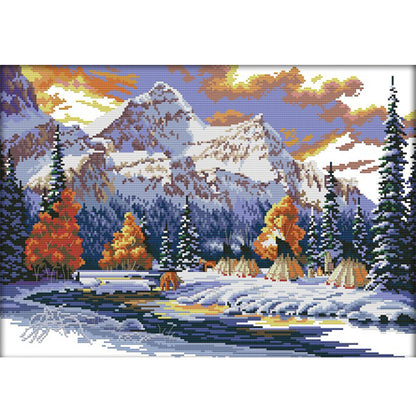 Early Winter Snow - 14CT Stamped Cross Stitch 49*36CM(Joy Sunday)