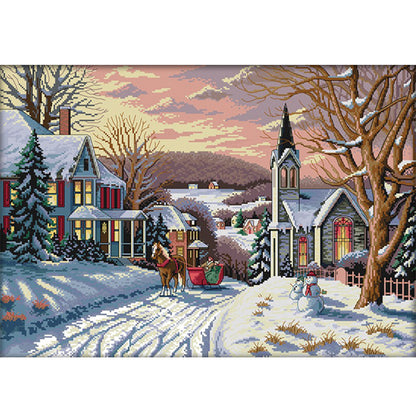 Snow Scene(6) - 14CT Stamped Cross Stitch 58*44CM