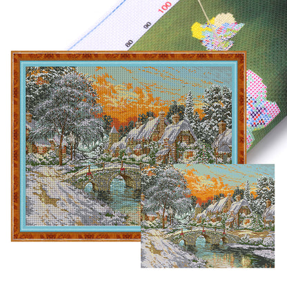 Warm Snow Country 1 - 14CT Stamped Cross Stitch 60*48CM(Joy Sunday)