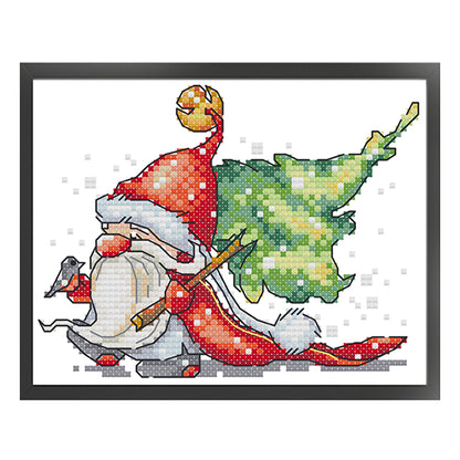 Santa Claus Ten - 14CT Stamped Cross Stitch 17*14CM(Joy Sunday)